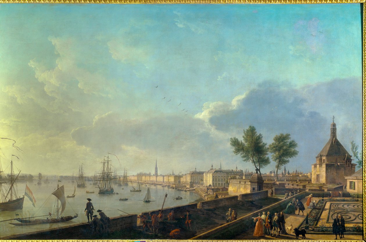 Bordeaux kikötője a sáncokkal Joseph Vernet (1714-1789) festménye XVIII. Párizs. Tengerészeti Múzeum alkotó: Claude Joseph Vernet