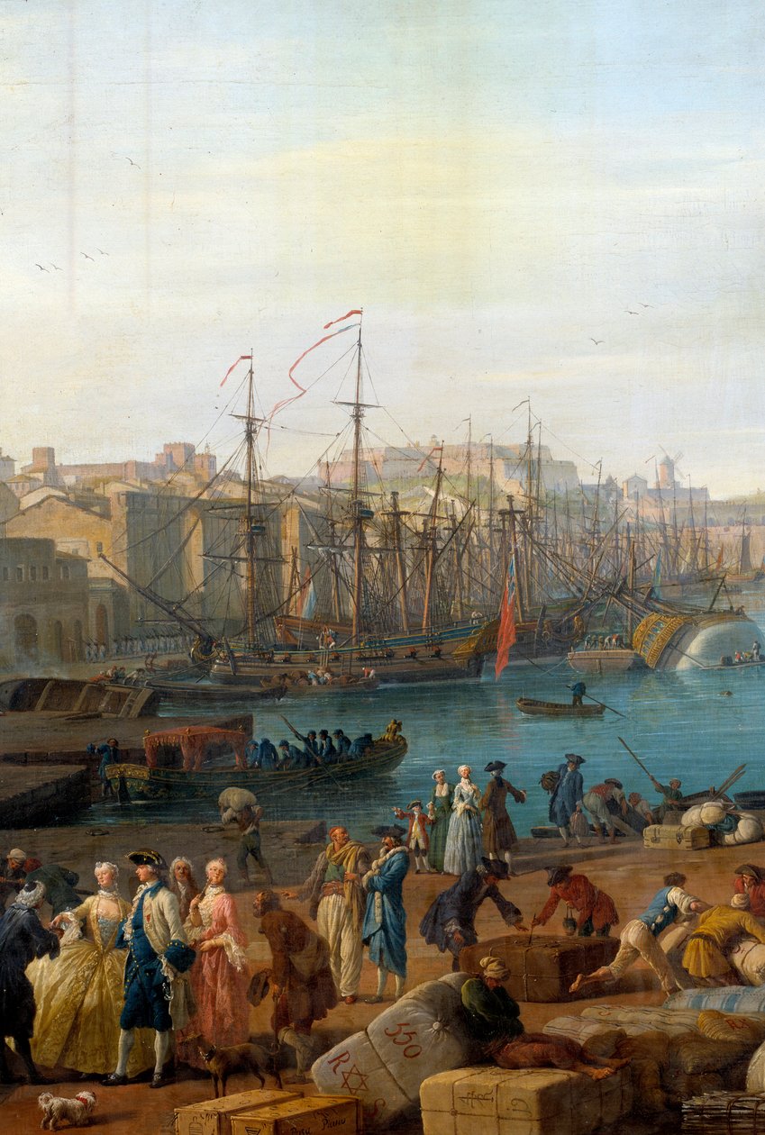 Marseille kikötője a 18. században Árukirakodást ábrázoló részlet. Joseph Vernet (1714-1789) festménye alkotó: Claude Joseph Vernet