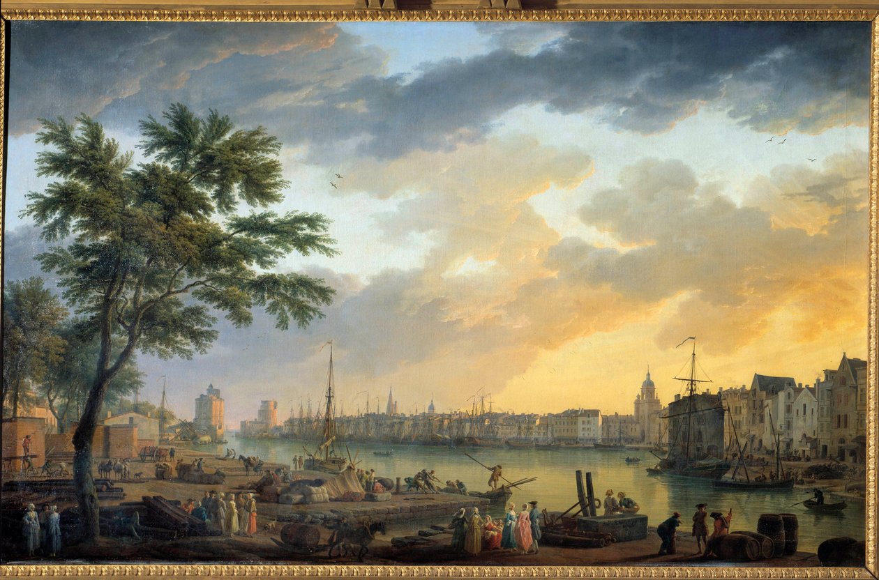 Kilátás a La Rochelle-i kikötőre Joseph Vernet (1714-1789) festménye 1762 Párizs, Musee de la Marine alkotó: Claude Joseph Vernet