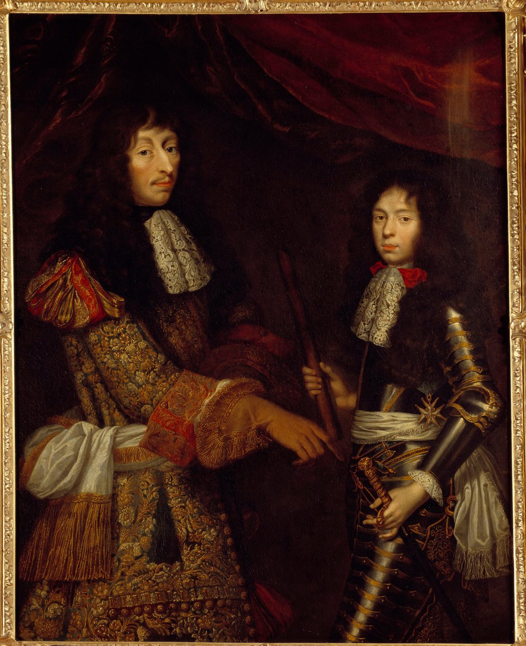 Lajos bourbon (Bourbon-Conde) hercegének (1621-1686) a Grand Conde néven ismert portréja és fia, Henri Jules Enghien hercege (1643-1709) portréja. Claude Lefebvre festménye (1632-1675) alkotó: Claude Lefebvre