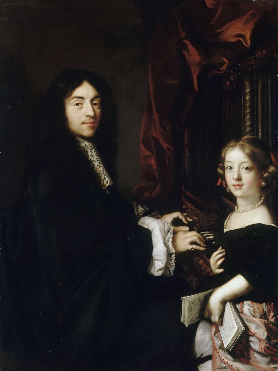 Charles Couperin orgonaművész portréja 1638-1678 lányával alkotó: Claude Lefebvre