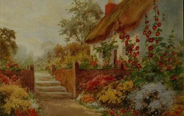Cottage Garden jelenet alkotó: Claude Leighton Fisher