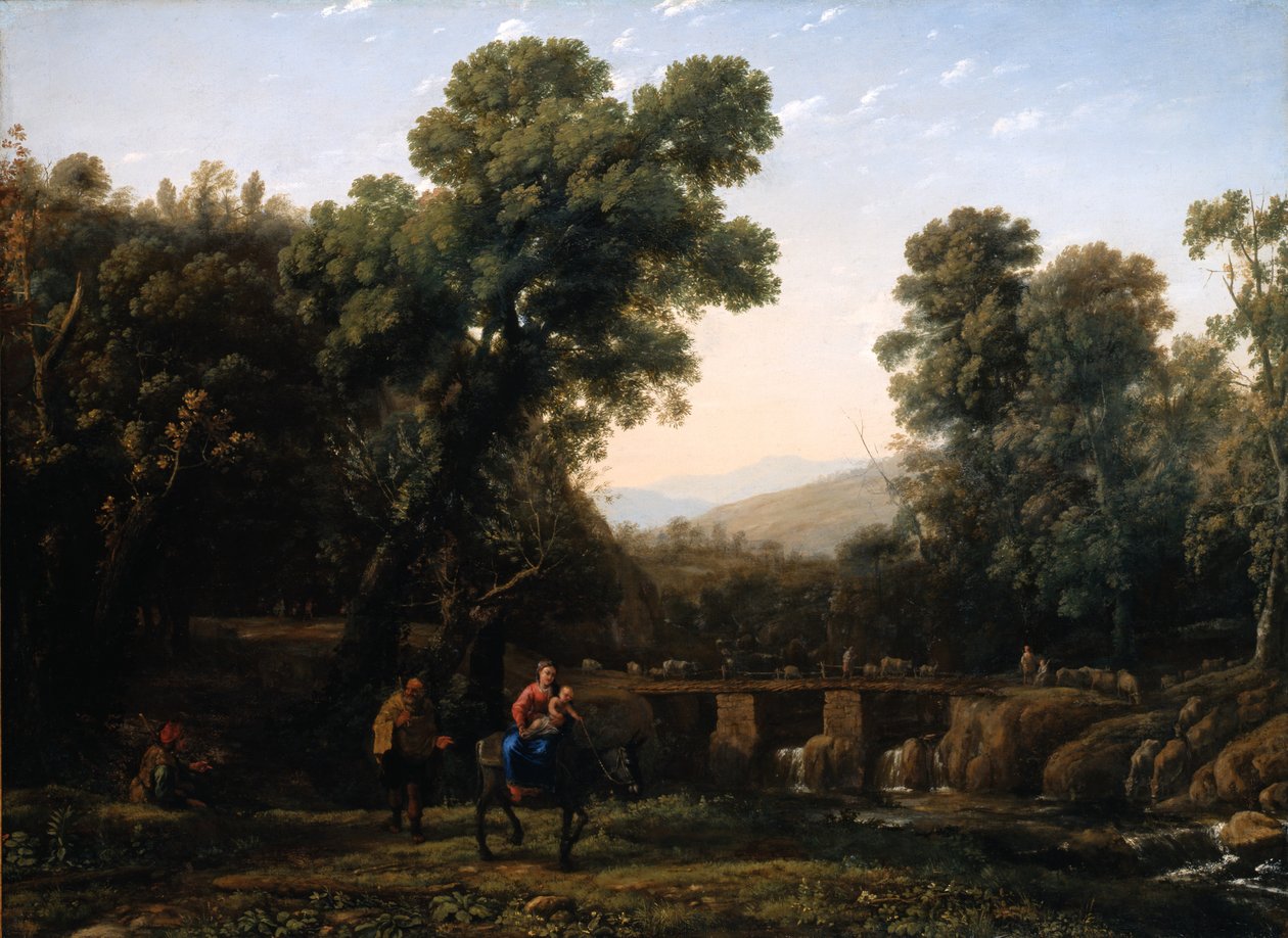 Repülés Egyiptomba (olaj, vászon) alkotó: Claude Lorrain (1600 82)