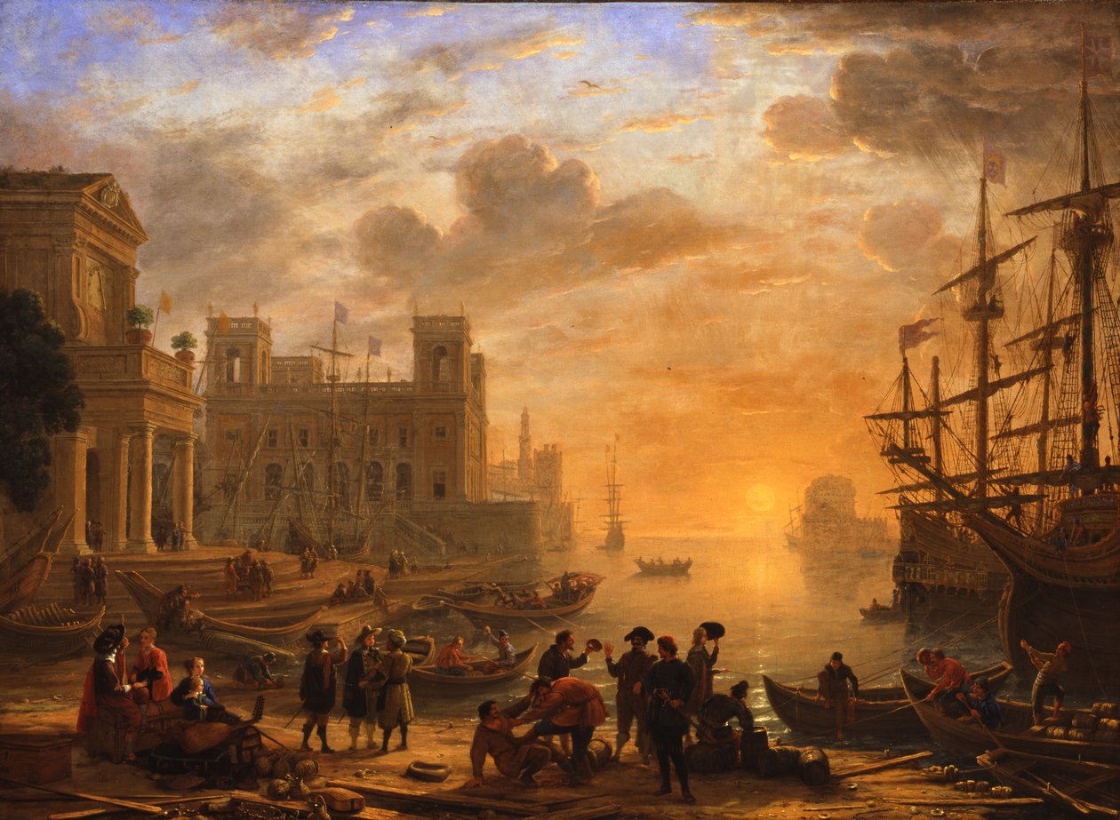 Kikötői táj naplementekor alkotó: Claude Lorrain