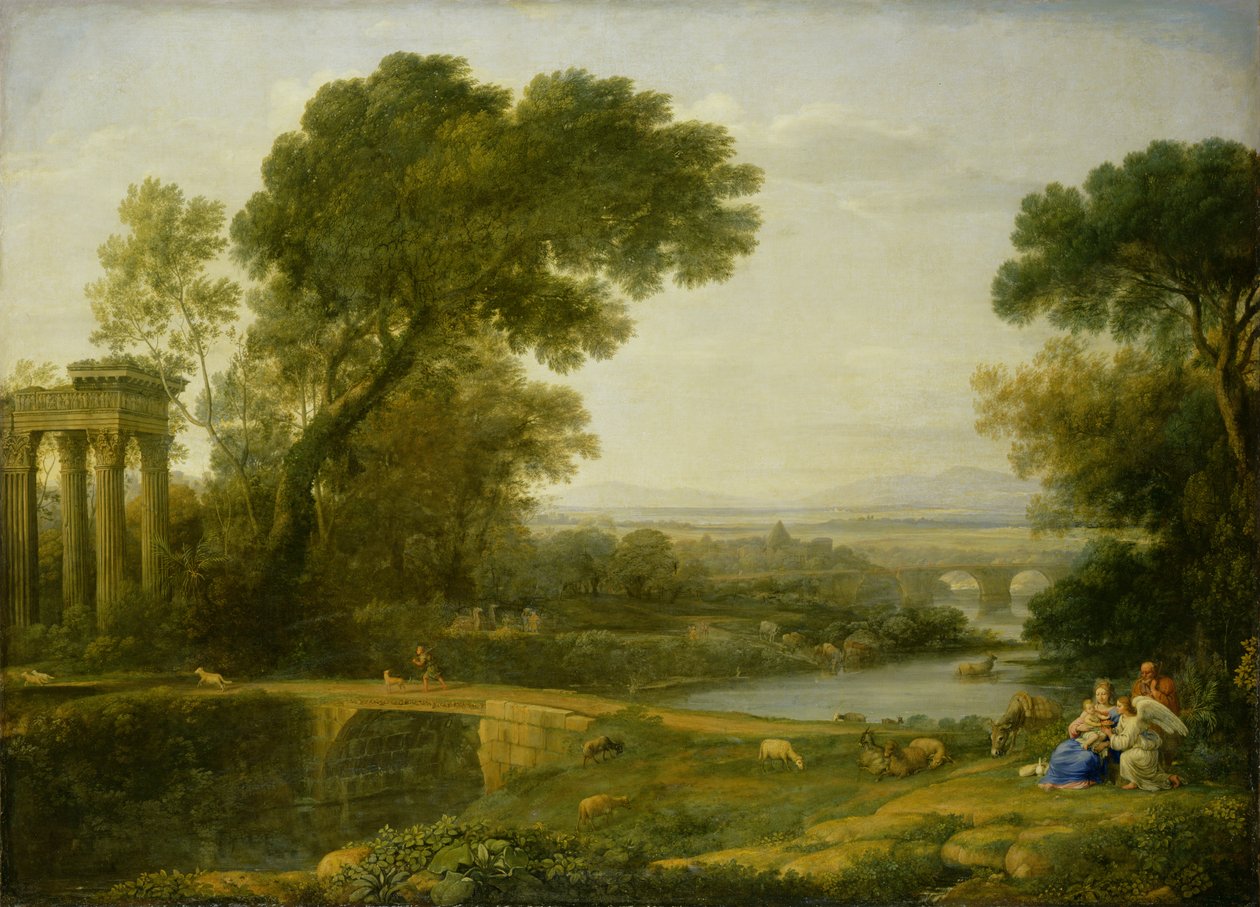 A többi az egyiptomi repülésen (olaj, vászon) alkotó: Claude Lorrain