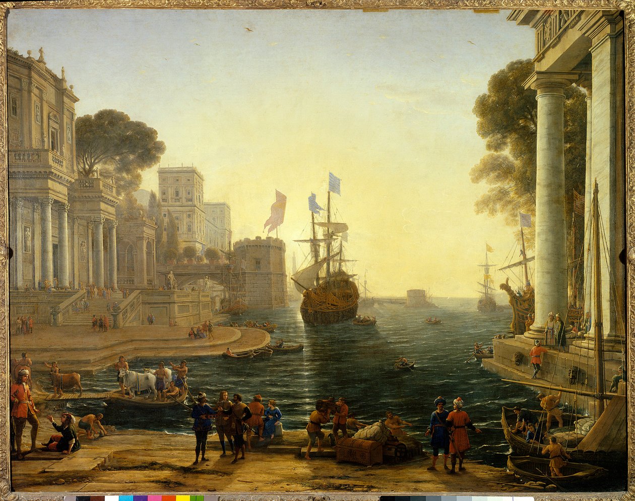 Ulysses odaadja Chryseist az apjának. Olajfestmény. Mérete: 1,19 x 1,50 m. Claude Gellee Dit Le Lorrain festménye (1600-1682) alkotó: Claude Lorrain