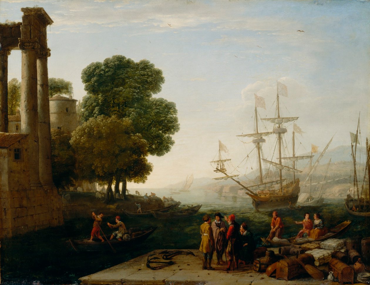 Tengeri kikötő naplementében alkotó: Claude Lorrain