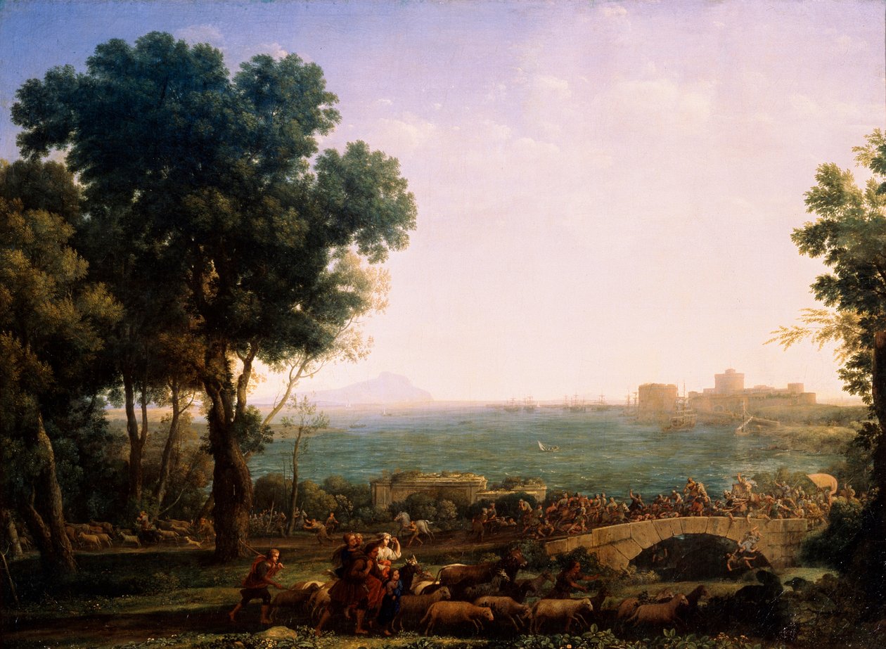 Csata a hídon, csata Maxentius és Konstantin császárok között, 1655. alkotó: Claude Lorrain