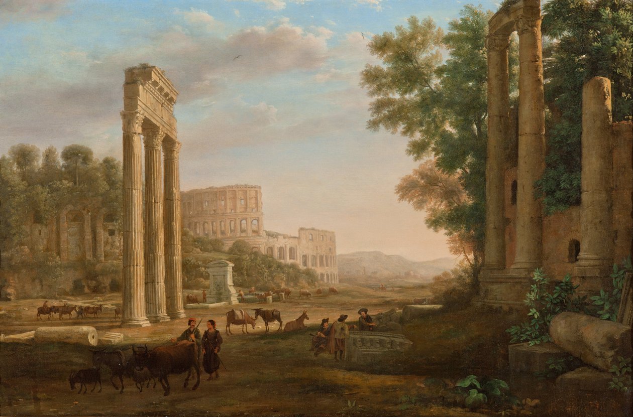 Capriccio a Forum Romanum romjaival alkotó: Claude Lorrain