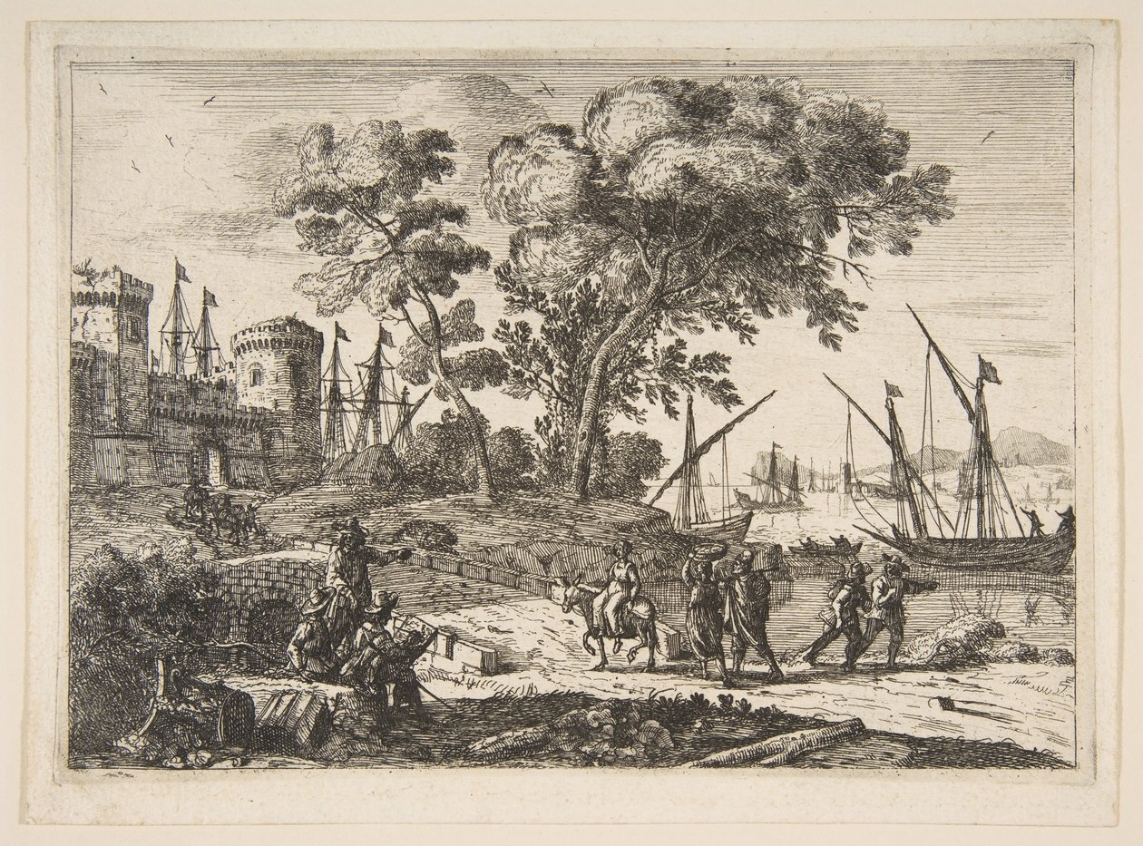 Tengerparti jelenet egy művészrel, kb. 1638-41. alkotó: Claude Lorrain
