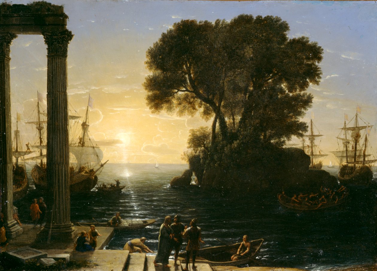 Tengerparti jelenet Szent Pál hajóraszállásával, 1655 alkotó: Claude Lorrain