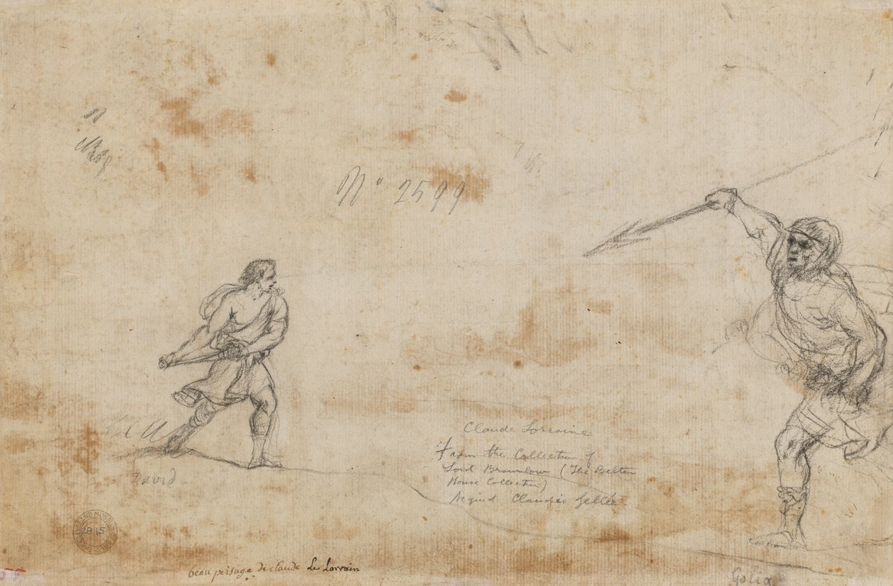 Dávid és Góliát (verso) alkotó: Claude Lorrain