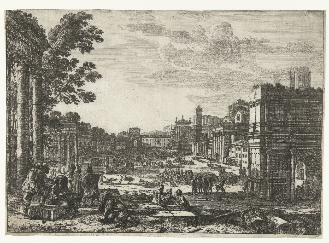 Forum Romanum te Rome A Campo Vaccino alkotó: Claude Lorrain