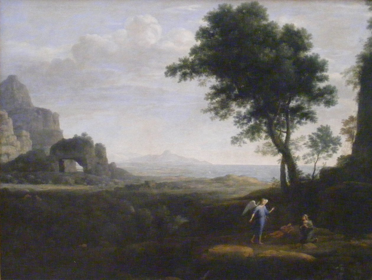 Német: Hagar und Ismael in der Wüste Hagar és Ismael a sivatagban alkotó: Claude Lorrain