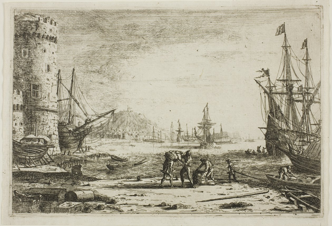 Kikötő egy nagy toronnyal alkotó: Claude Lorrain