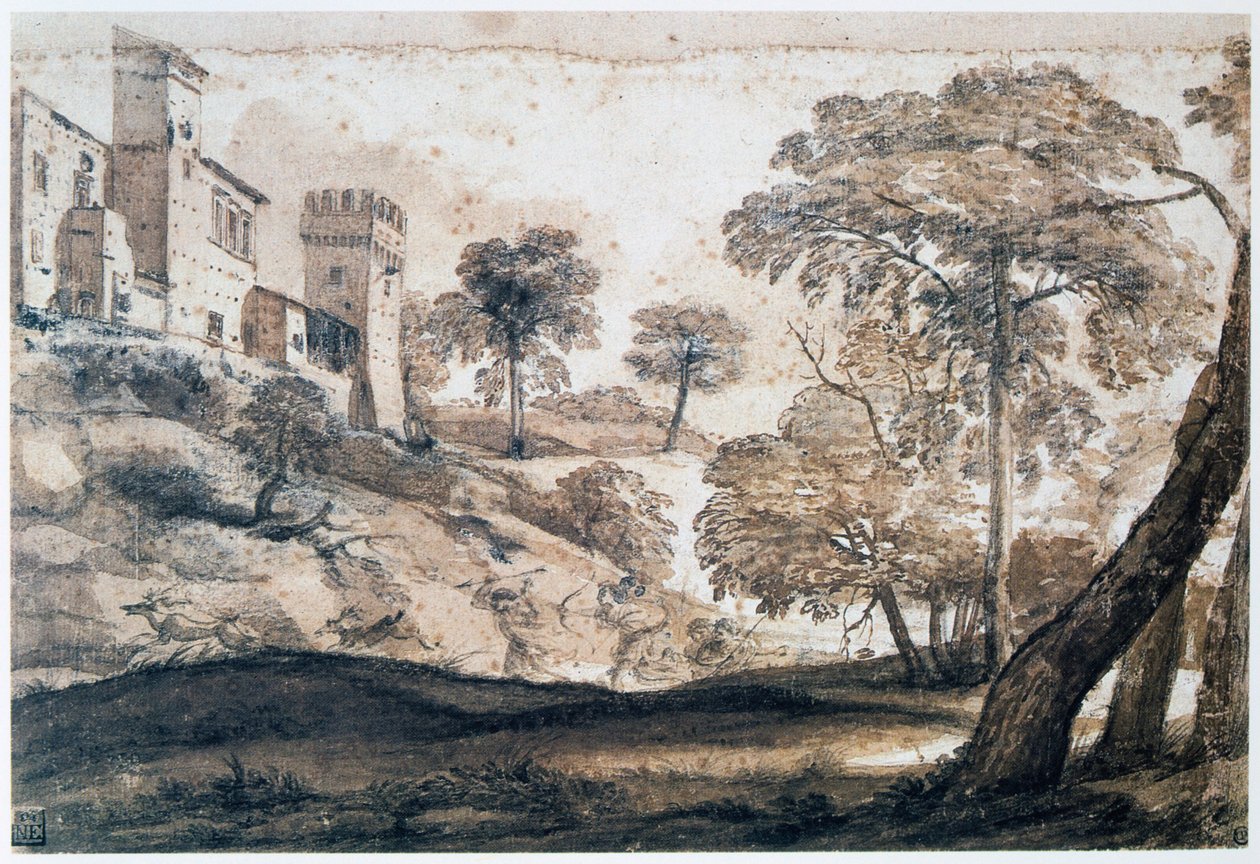 Szarvasvadászat, 17. század közepe-vége alkotó: Claude Lorrain