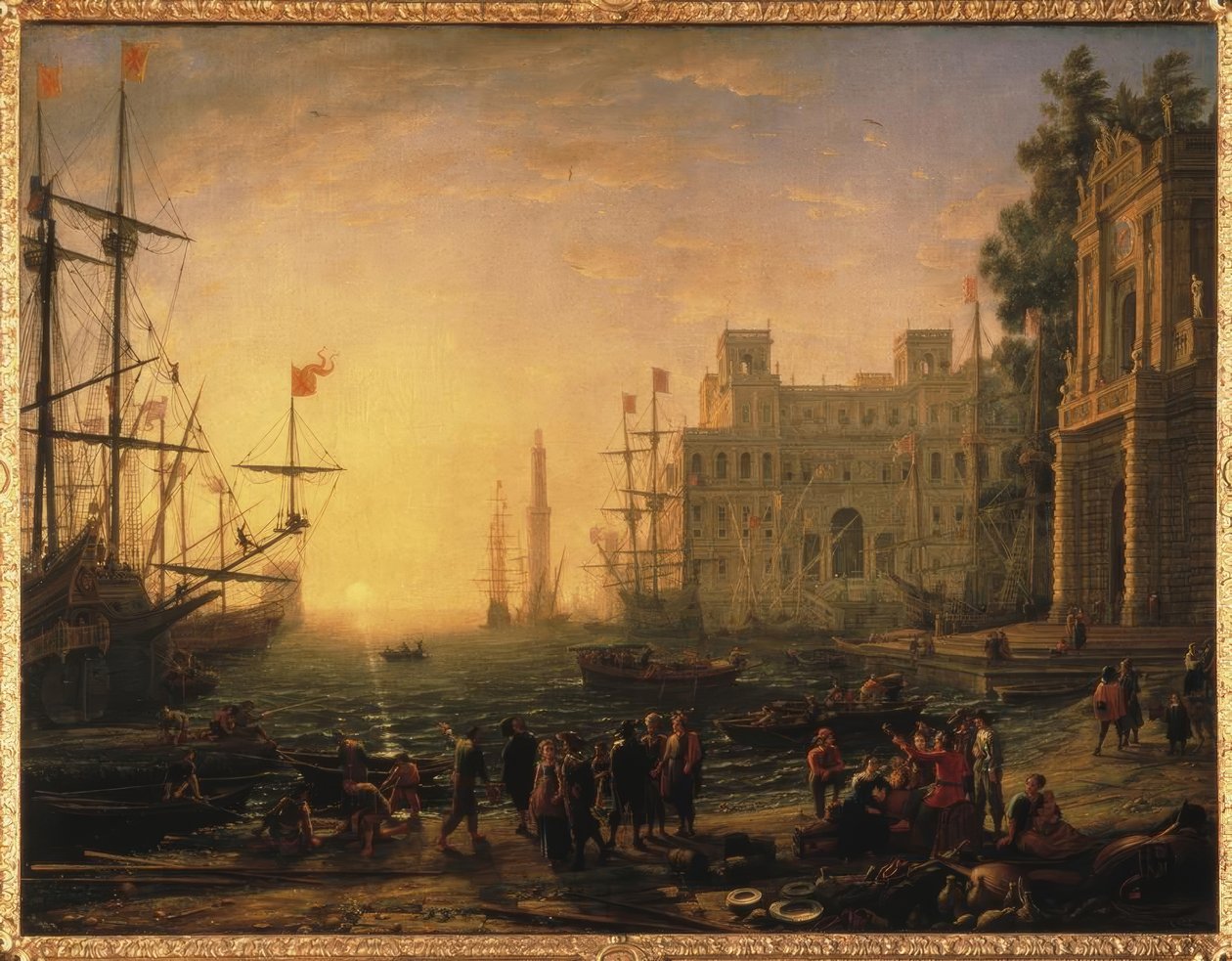 Ideális kilátás a kikötőre a Villa Mediciből alkotó: Claude Lorrain