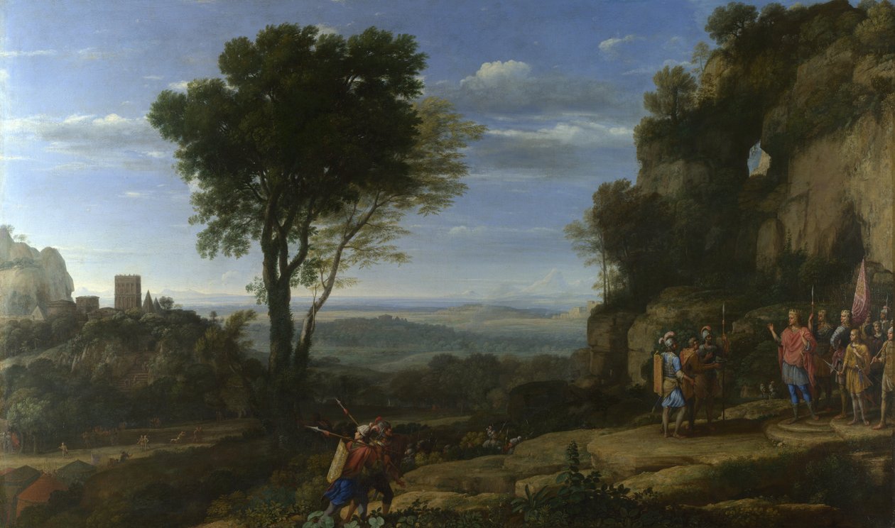 Táj Dáviddal az Adullam-barlangban, 1658 alkotó: Claude Lorrain