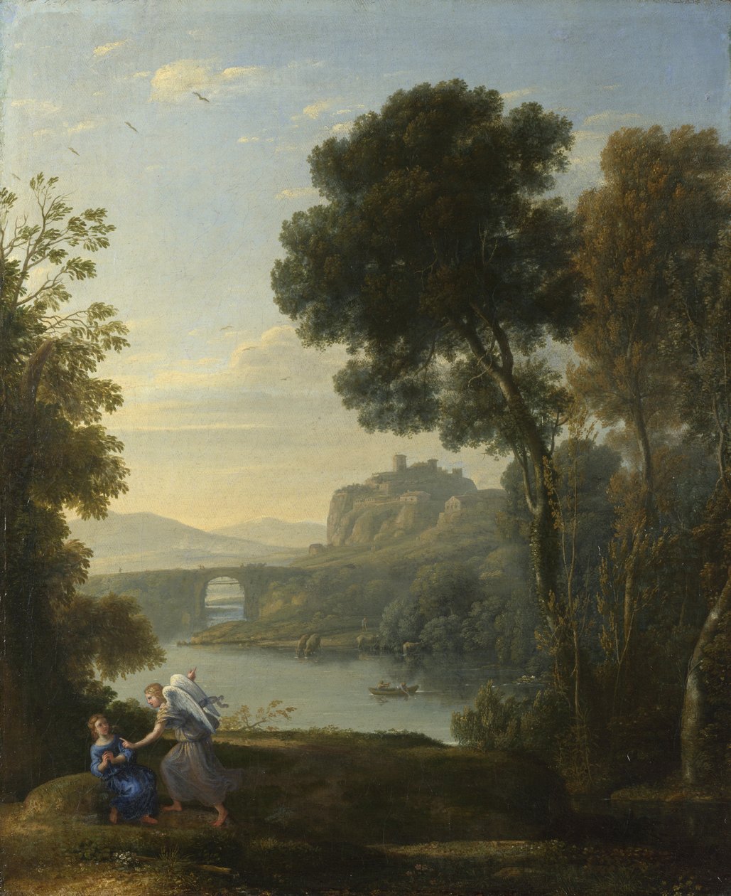 Táj Hágárral és az angyallal, 1646 alkotó: Claude Lorrain