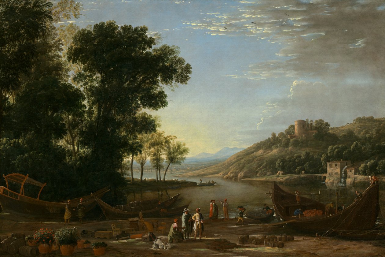 Táj a kereskedőkkel alkotó: Claude Lorrain