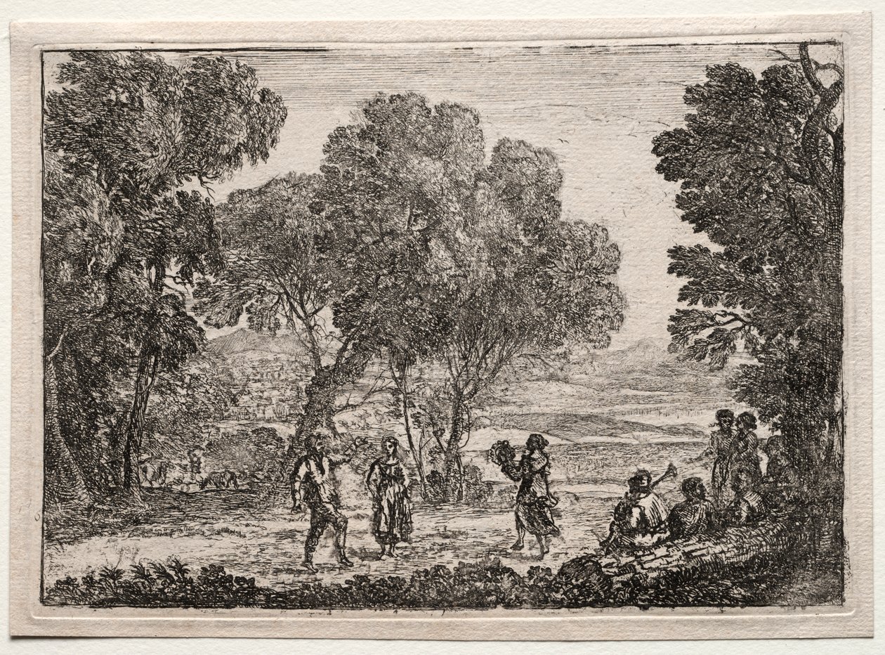 Táj táj tánccal (kis tányér) alkotó: Claude Lorrain