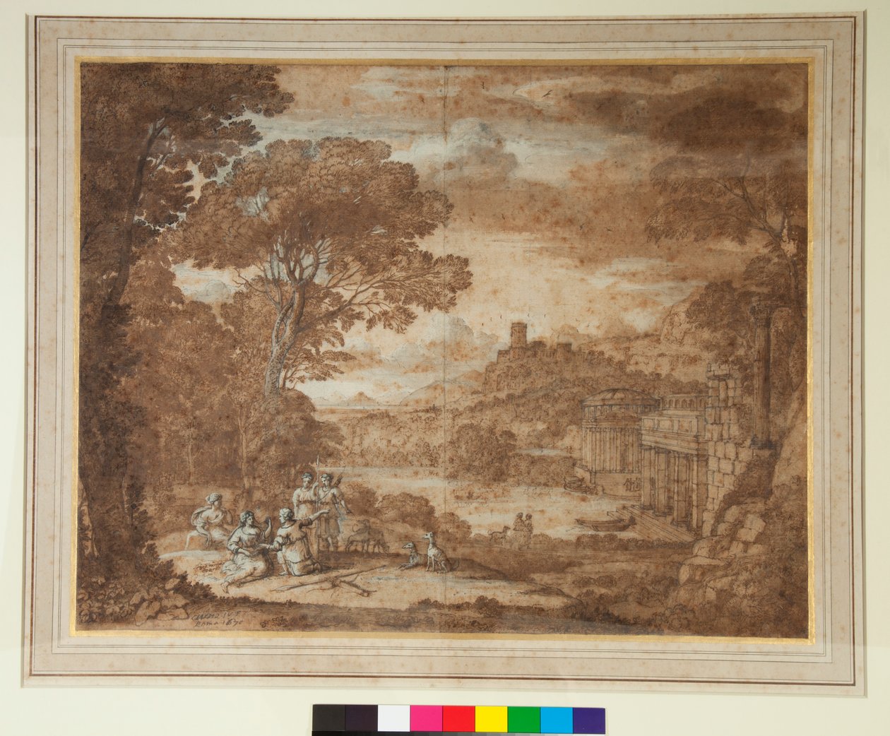 Táj Egeria nimfával, gyászol Numa felett alkotó: Claude Lorrain