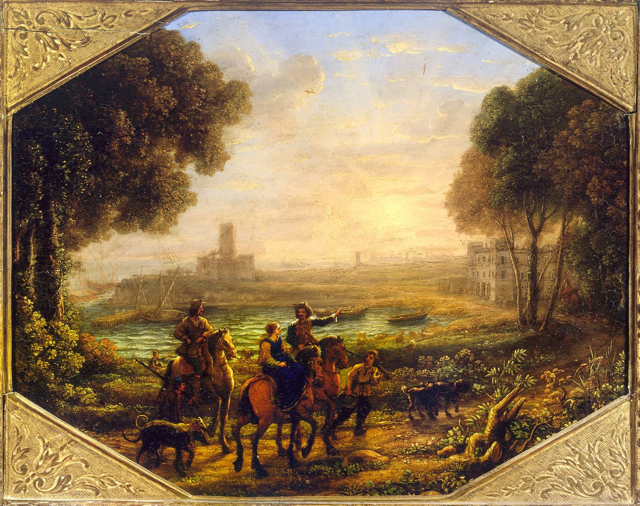 Táj a Santa Marinella kikötőjével alkotó: Claude Lorrain