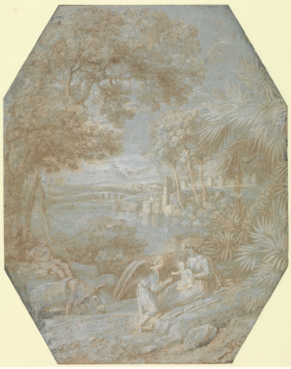 Táj a többiekkel az egyiptomi repülésen, 1645. alkotó: Claude Lorrain
