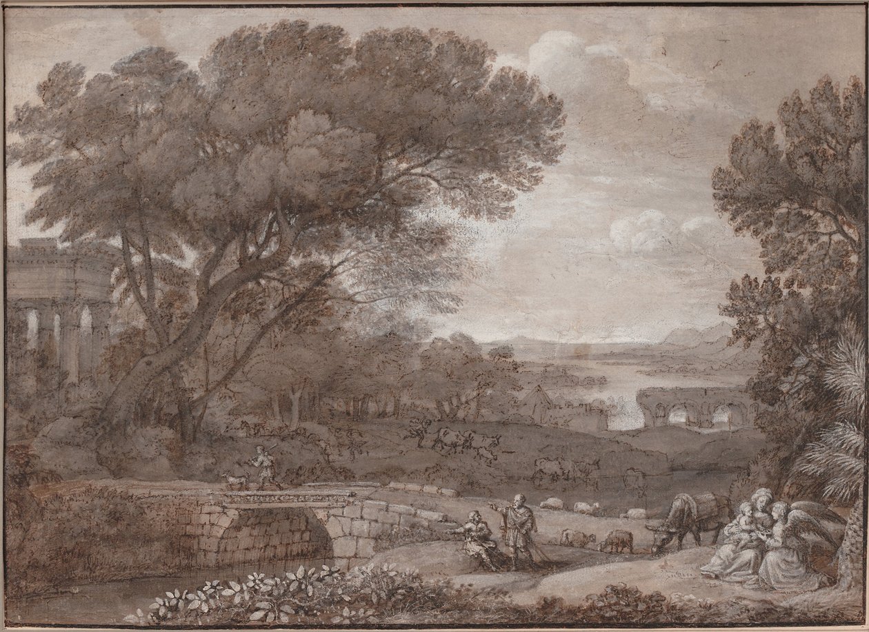 Táj a többiekkel az egyiptomi repülésen, 1660 alkotó: Claude Lorrain