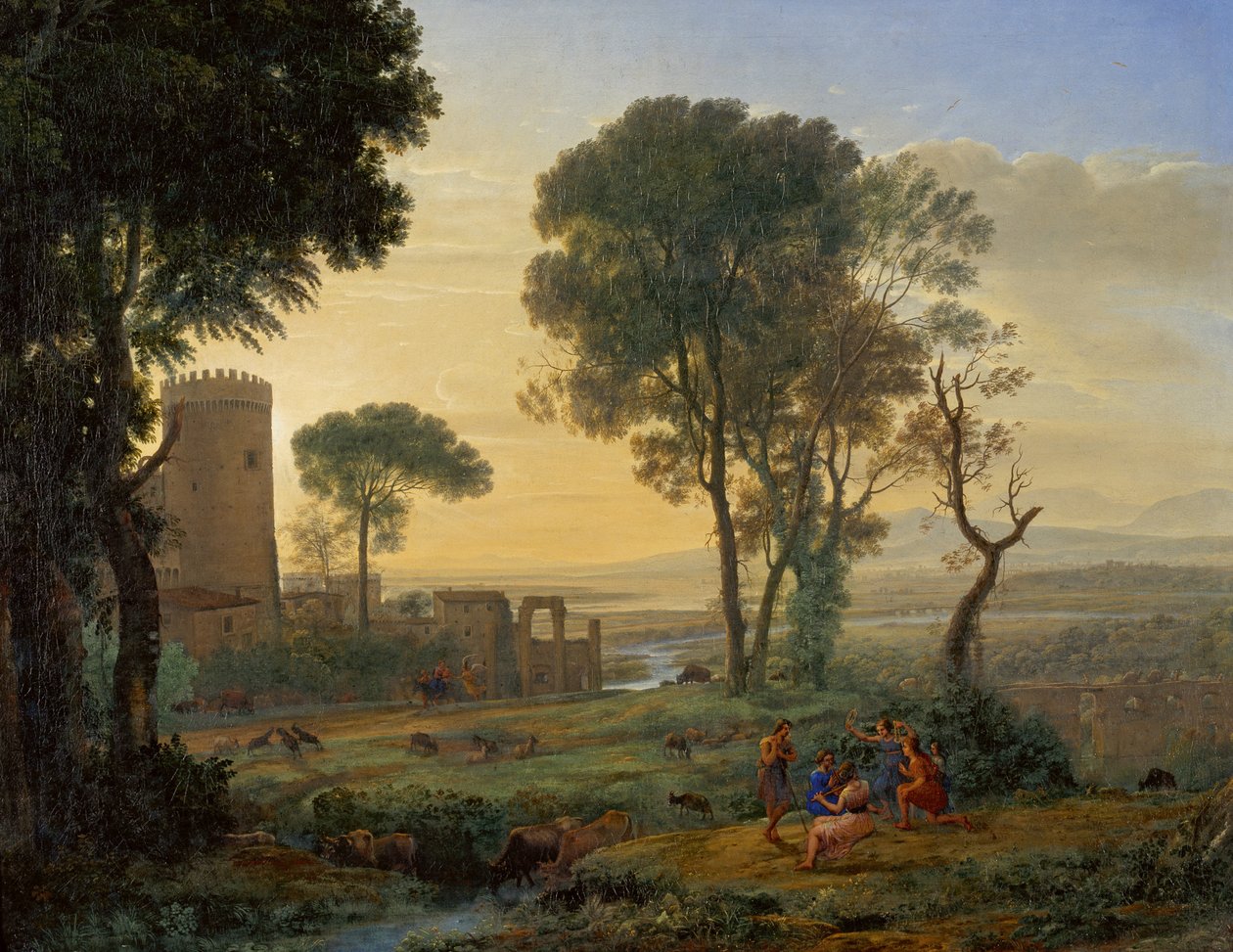 Táj az egyiptomi repüléssel, c. 1646. alkotó: Claude Lorrain