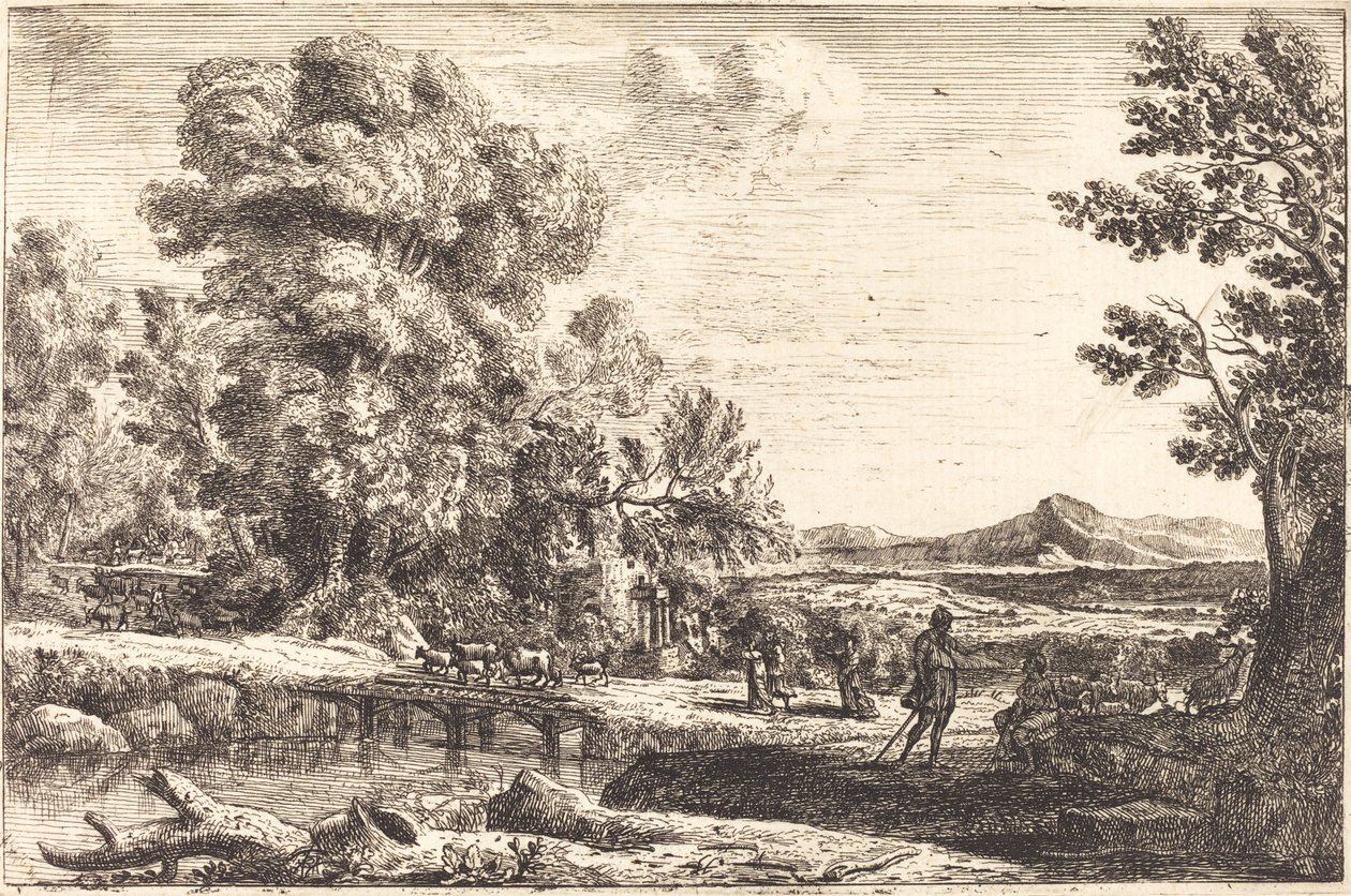Rebecca és Eliezer (A fahíd) alkotó: Claude Lorrain