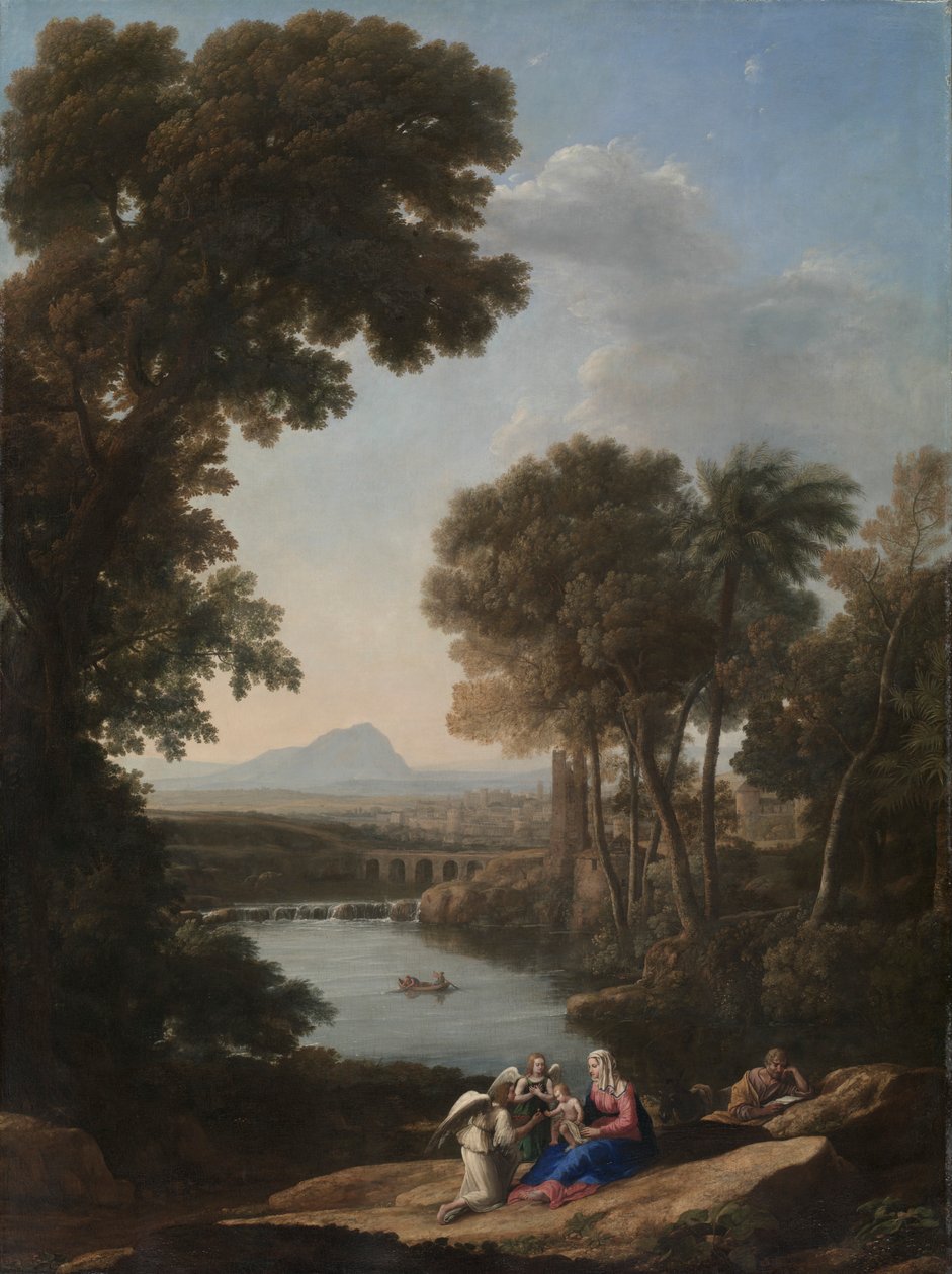 Pihenjen az egyiptomi repülésen, az 1640-es évek elején. alkotó: Claude Lorrain