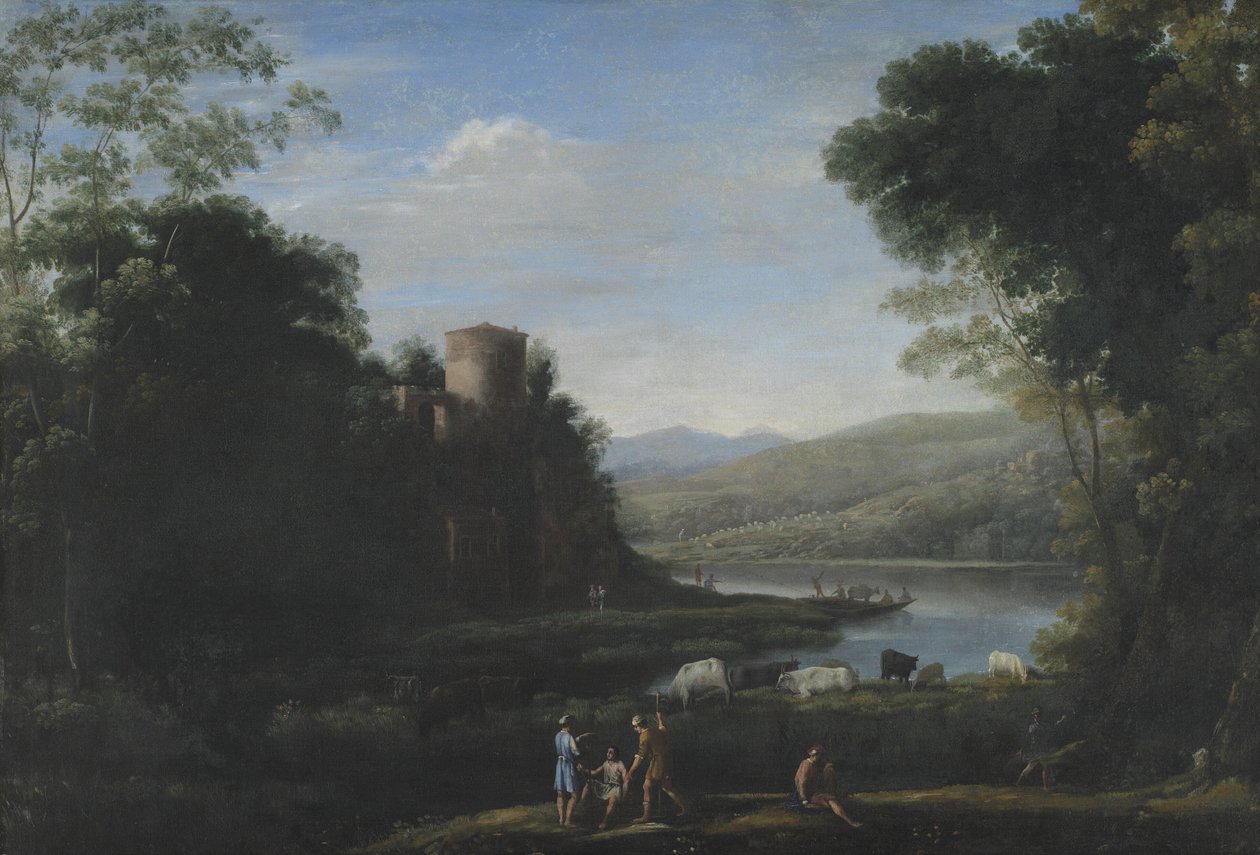 Folyói táj pásztorokkal alkotó: Claude Lorrain