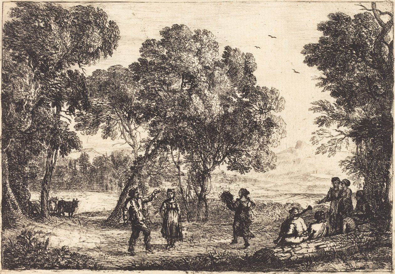 Country Dance (kis tányér) alkotó: Claude Lorrain