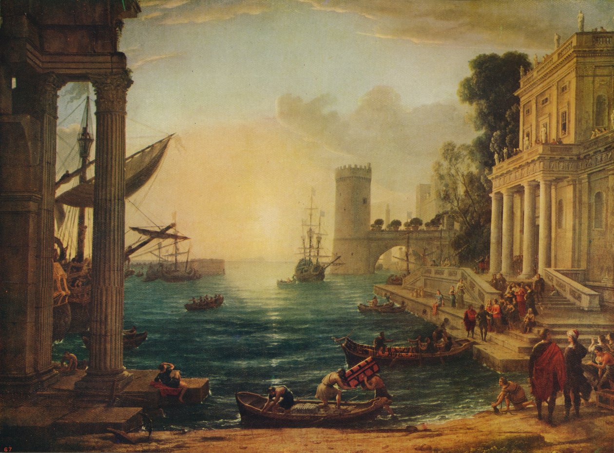 Sába királynőjének beszállása, 1648, 1915 alkotó: Claude Lorrain