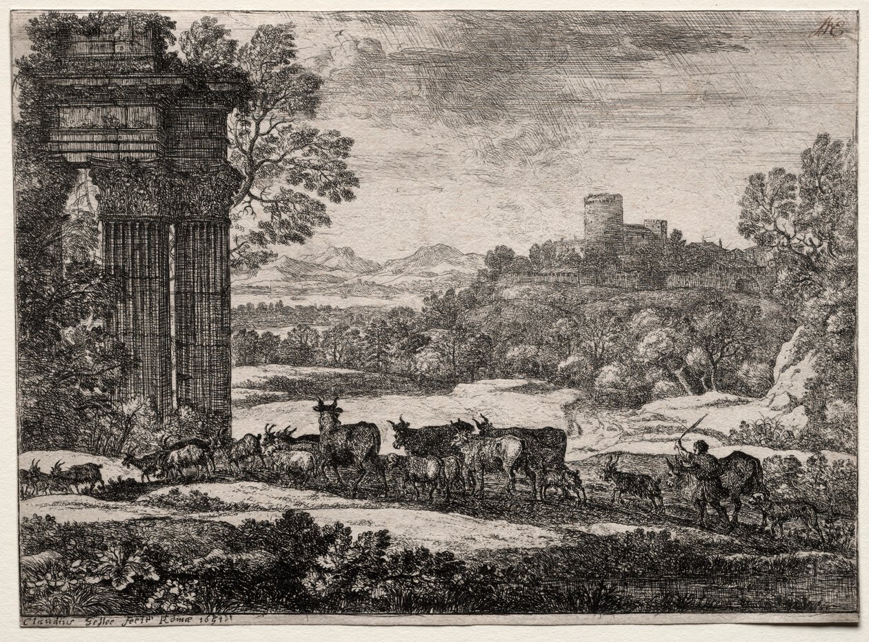 Viharos időben visszatérő csorda, 1651. alkotó: Claude Lorrain