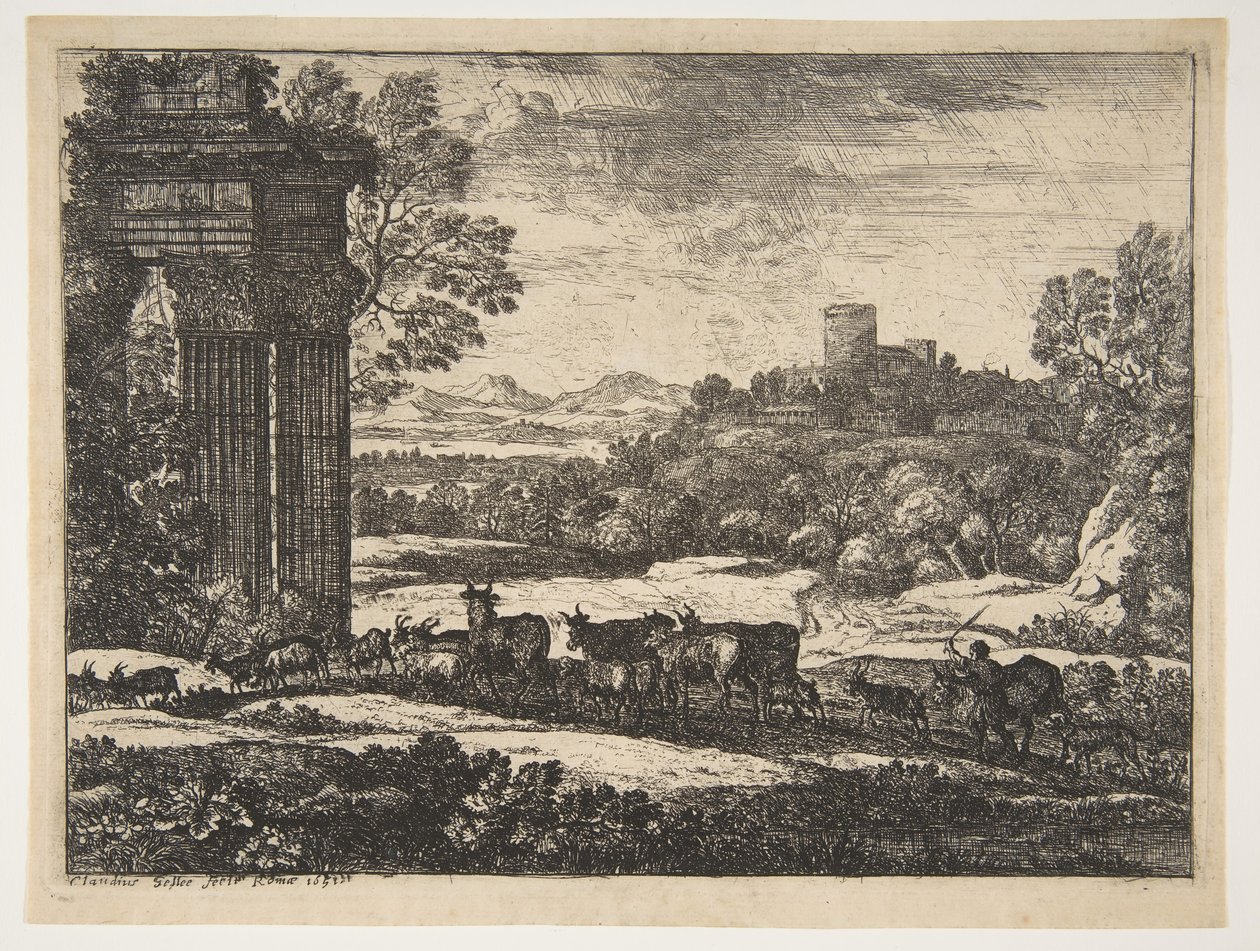 Viharos időben visszatérő falka, kb. 1650-51. alkotó: Claude Lorrain