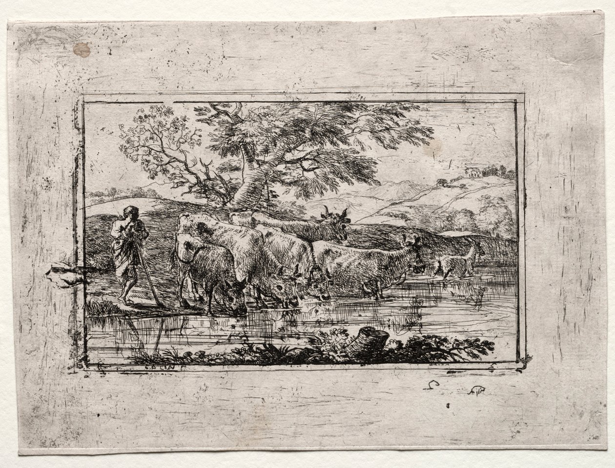A csorda az itatóhelyen, 1635. alkotó: Claude Lorrain