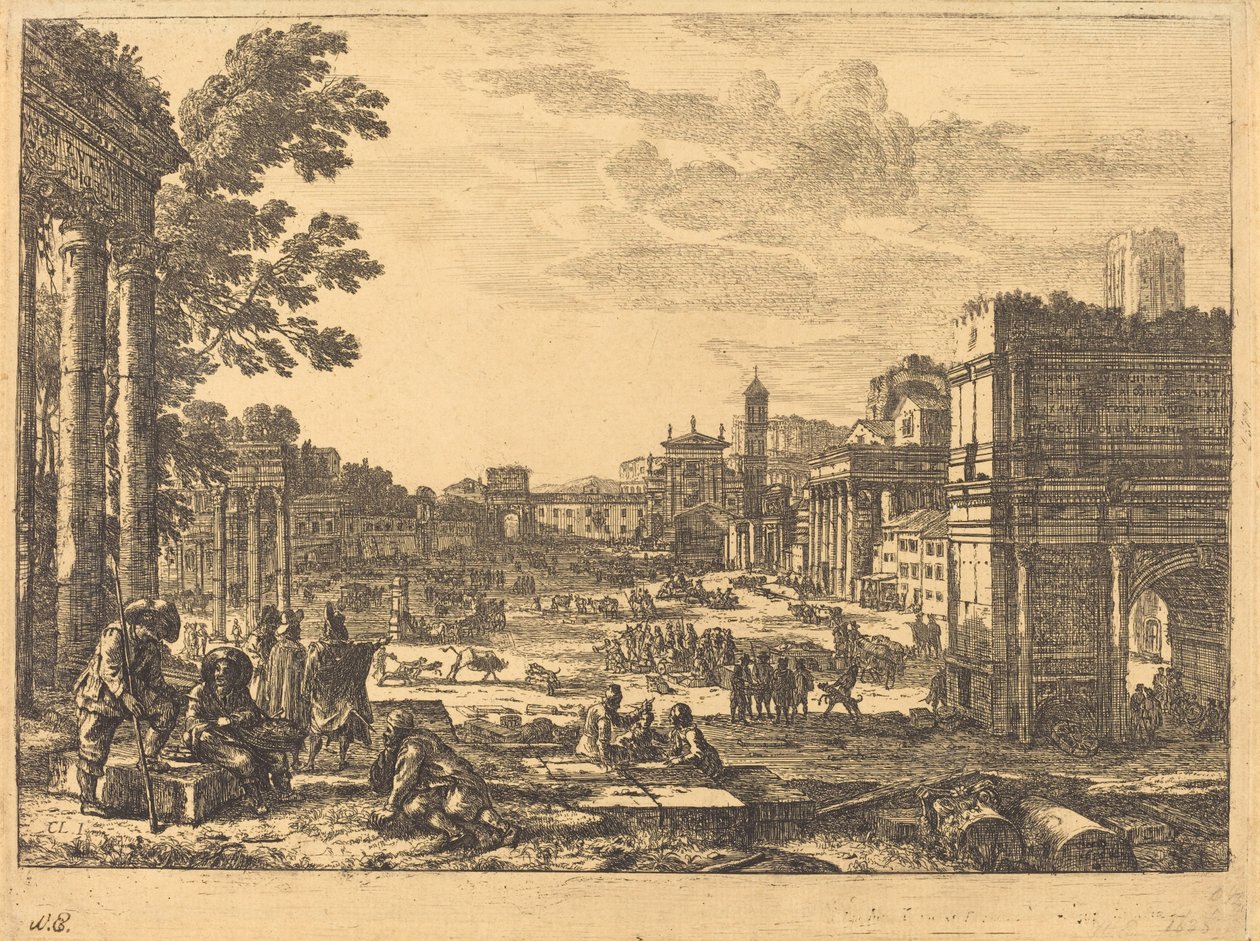 A római fórum (Le Campo Vaccino) alkotó: Claude Lorrain