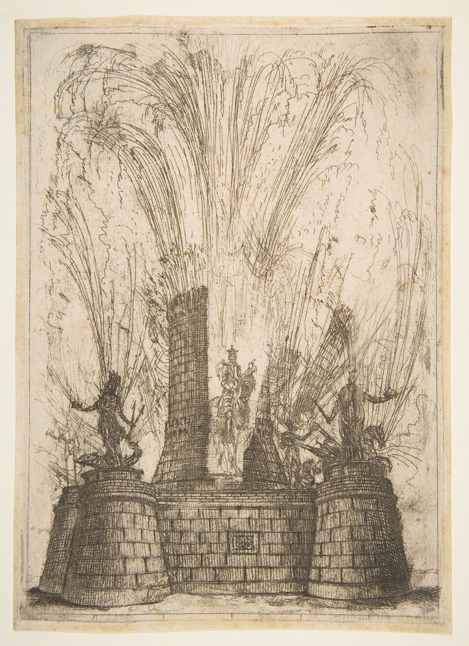 A kerek torony átszakadt, hogy felfedje a rómaiak királyának szobrát, 1637. alkotó: Claude Lorrain
