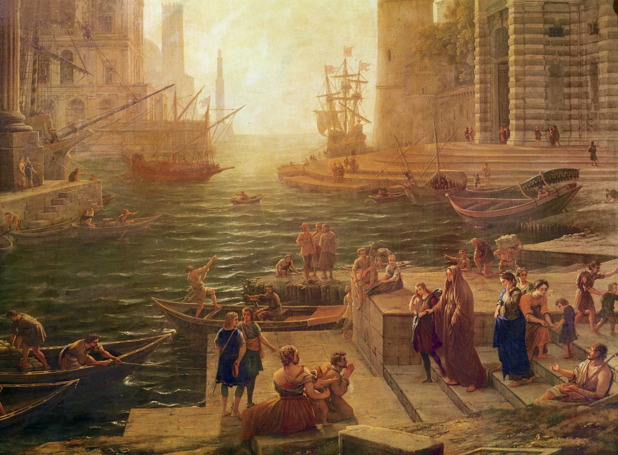 Római Szent Pál táblája Ostiában, alsó rész részlete, 1639-40 olaj, vászon alkotó: Claude Lorrain