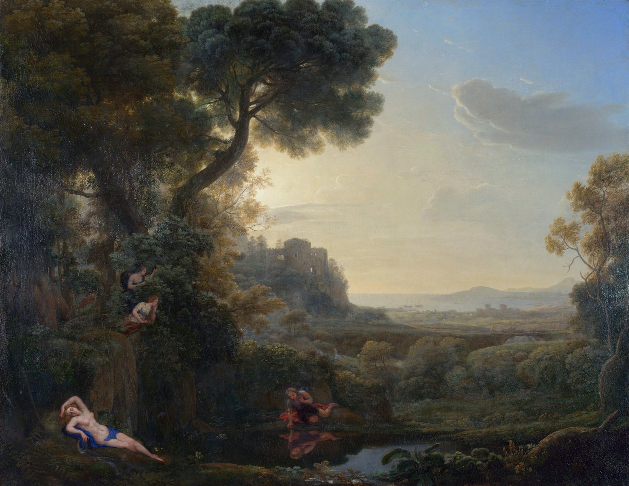 Táj Nárciszszal és visszhanggal, 1644 alkotó: Claude Lorrain