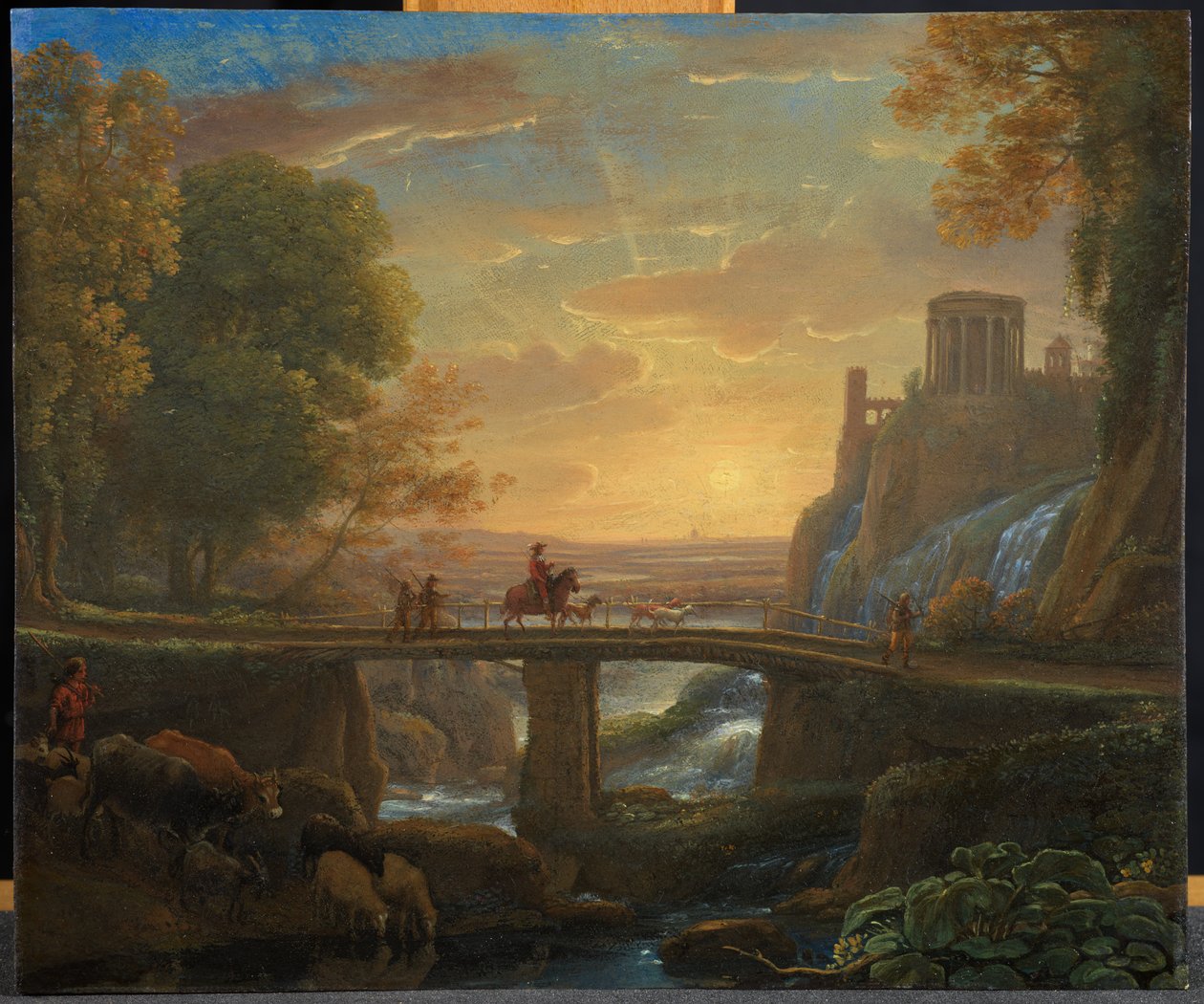 Tájkép Tivoli képzeletbeli kilátásával, 1642 (olaj, réz) alkotó: Claude Lorrain