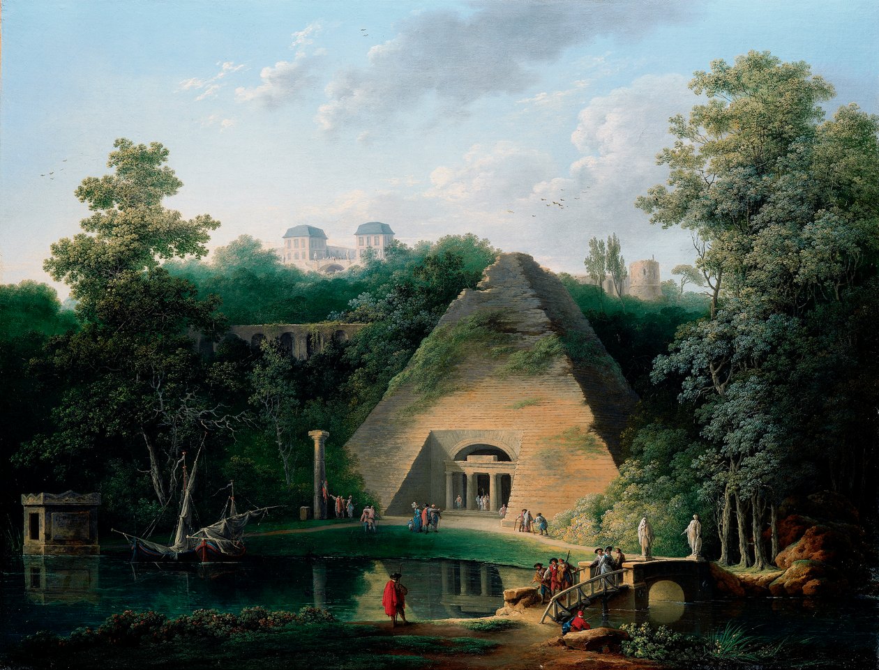 A piramis a Chateau de Maupertuis-ban, 1785 körül alkotó: Claude Louis Chatelet
