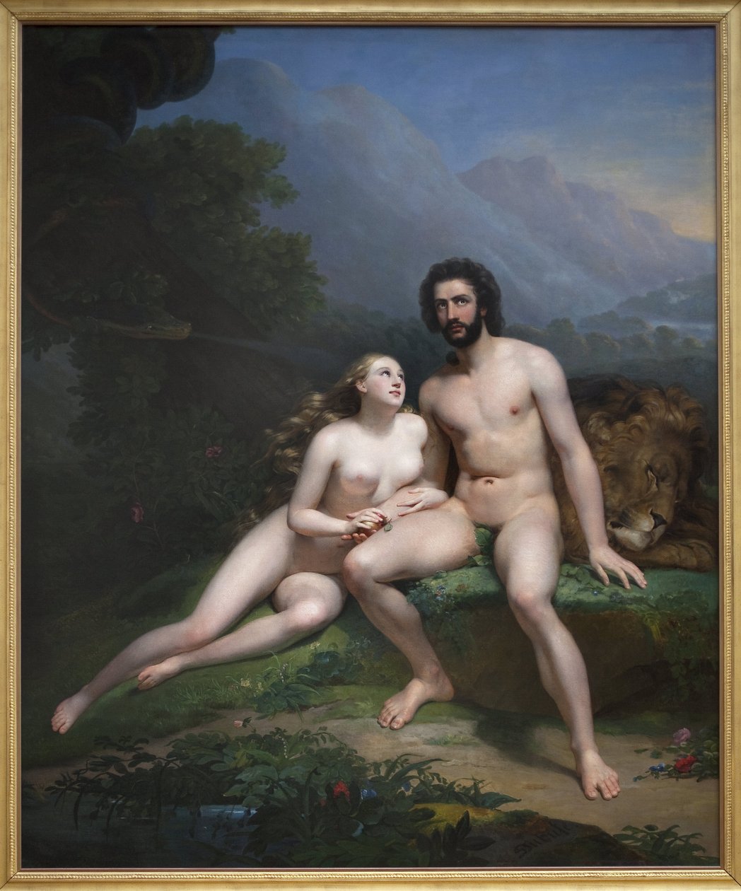 Ádám és Éva. Claude Marie Dubufe (1790-1864) festménye, Olaj, vászon alkotó: Claude Marie Dubufe