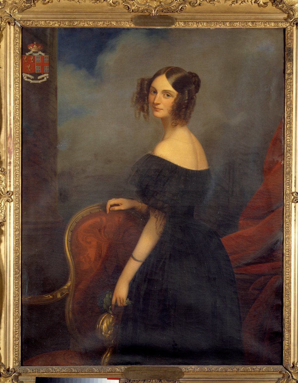 Valencay hercegnőjének, Talleyrand Perigord grófnőjének portréja, Anne Louise de Montmorency (1810-1855), Claude Marie Dubufe (1790-1864) készítette. 19. század alkotó: Claude Marie Dubufe