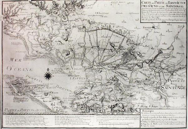 Atlas 131 H f.42 Bas Poitou, Aunis és Saintonge térképe az Aiguillon-öböl mocsaraival 1716-ban alkotó: Claude Masse