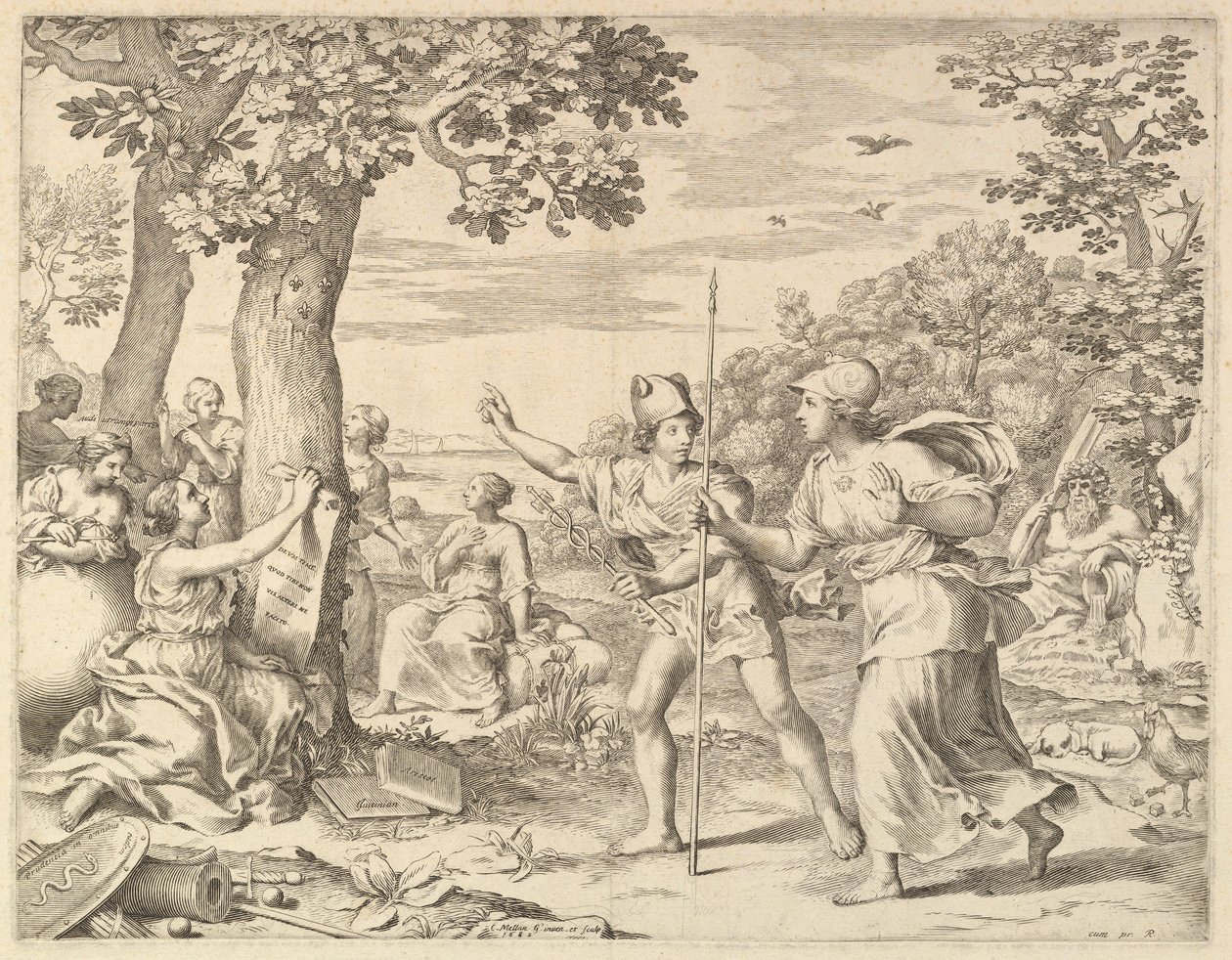 Allegória a jó kormányzásról Franciaországban, 1685. alkotó: Claude Mellan