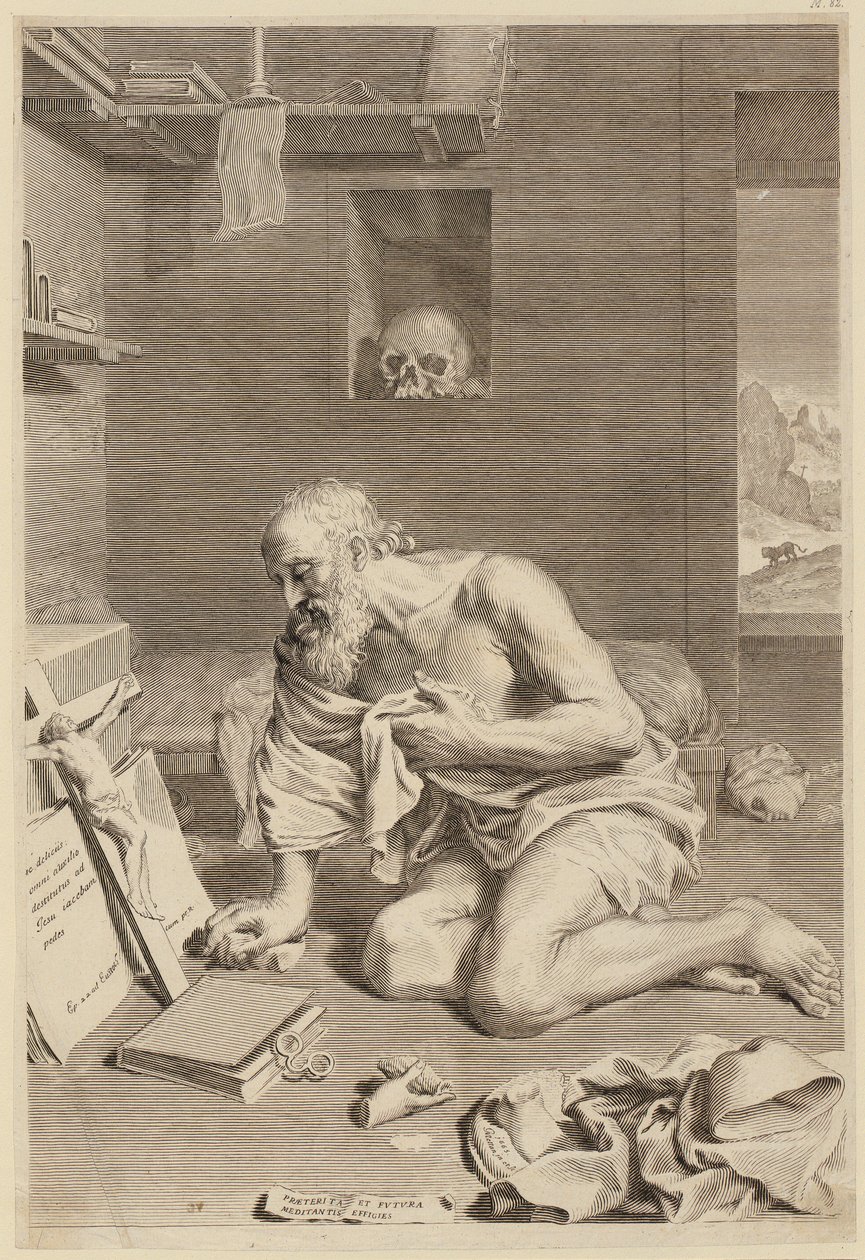 Bűnbánó Szent Jeromos alkotó: Claude Mellan