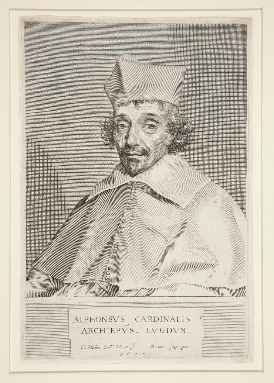 Alphonse de Plessis de Richelieu bíboros (a híres bíboros testvére) alkotó: Claude Mellan